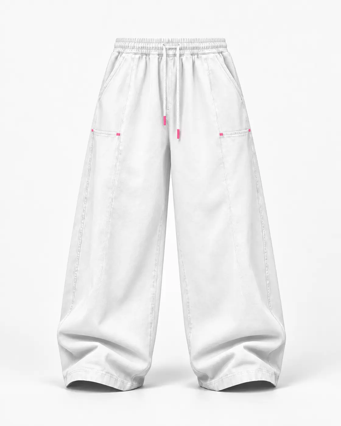 White TABOO wide-leg trousers